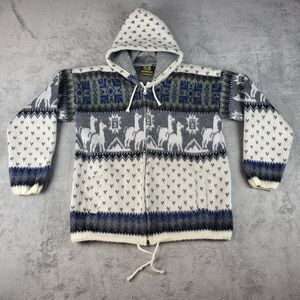 Tejidos Ruminahui Alpaca Wool Hooded Zip up Jacket S